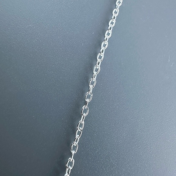 Sterling Silver Hammered Moon Necklace - Picture 6 of 11